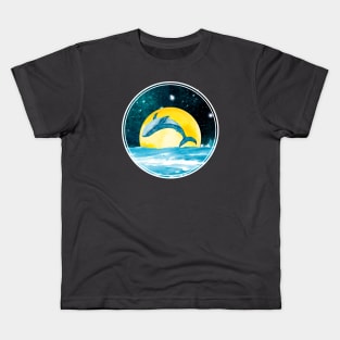 whale and night sky watercolor Kids T-Shirt